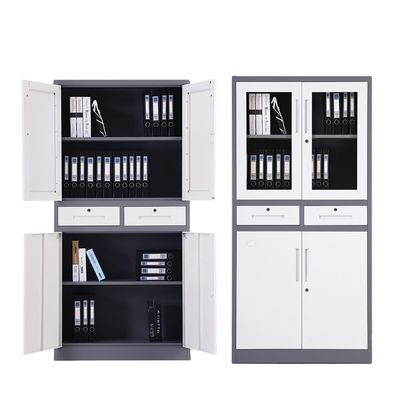 0.6mm 4 Doors Office Filing Cabinets With 2 Mid Drawers