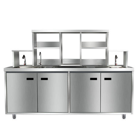 Metal Double Layer Restaurant Stainless Steel Cabinets