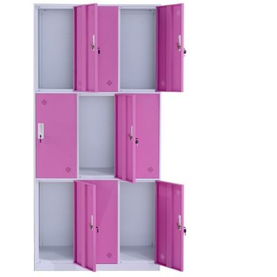 Market Gym Office Metal Locker Storage Cabinet 9 Door