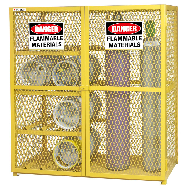 Laboratory Gas Cylinder Containers Collapsible Safe Yellow Epoxy
