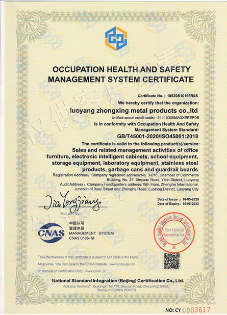 China Luoyang Suode Import and Export Trade Co., Ltd. Certification