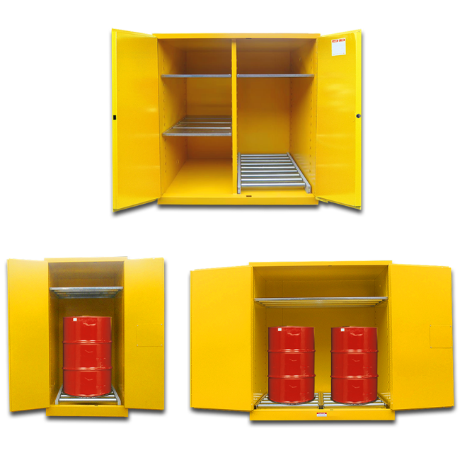 Steel Vertical Drum Storage , Double Door 200L Flammable Drum