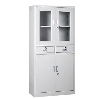 Glass Steel Door Office Filing Cabinets With Drawer