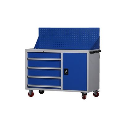 Blue 5 Drawer Mobile Tool Cabinets , ISO9001 Mobile Workbench With Tool Storage