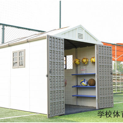 ODM ISO9001 Plastic Shed House , Steel Handle Large Outdoor Plastic Storage Sheds