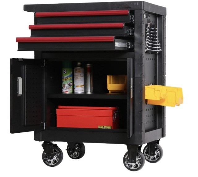 Tools Rack Movable 0.7mm 0.8mm Movable Tool Cabinet Trolley , Workshop Mobile Tool Chest ...