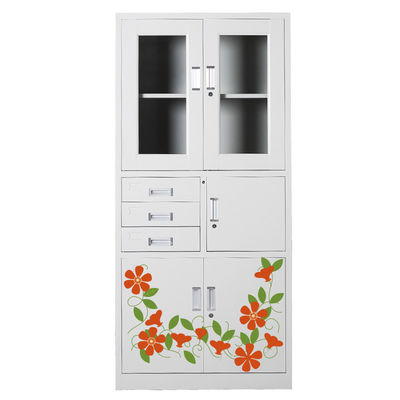 Printing Color 1mm File Storage Cupboard With Glass Doors