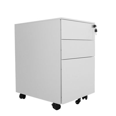 Mobile Pedestal 3 Drawers Office Filing Cabinets With Wheel