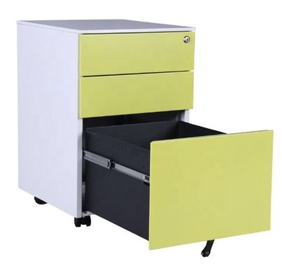 Mobile Pedestal 3 Drawers Office Filing Cabinets With Wheel