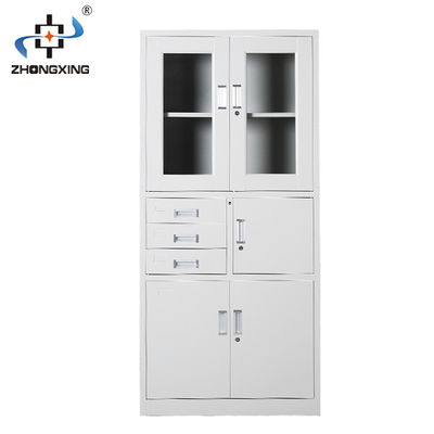 Commerical Steel File Cabinets 3 Drawers Glass Door Stainless Steel