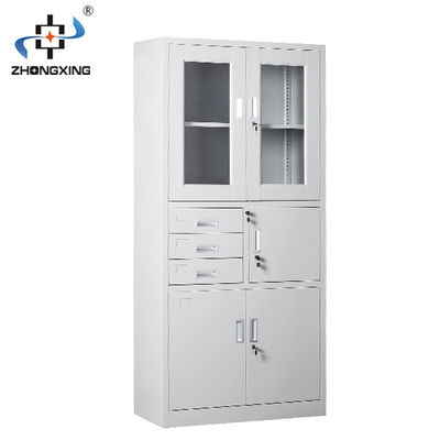 Commerical Steel File Cabinets 3 Drawers Glass Door Stainless Steel