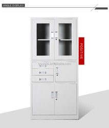 4 Door Q235 1.2mm Office File Storage Cabinets 5 Drawers Glass Door