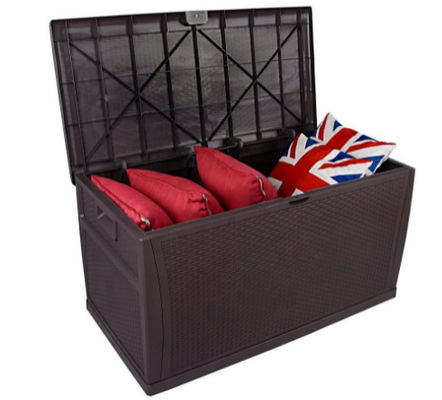 Collapsible Crate Brown Large Plastic Outdoor Storage Box 80L