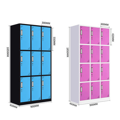 Market Gym Office Metal Locker Storage Cabinet 9 Door