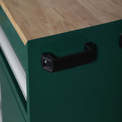 Green ISO14001 Mobile Tool Box With Drawers , Metal Tool Storage Cabinet