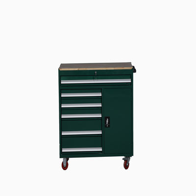 Green ISO14001 Mobile Tool Box With Drawers , Metal Tool Storage Cabinet