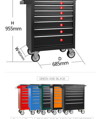 7 drawers tool cabinet metal tool box