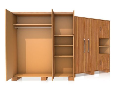 ISO14001 ODM Bedroom Wardrobe Furniture , Home Storage Cabinet With Doors