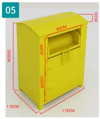 Rectangular Yellow Iso 9001 Donation Drop Off Bins Sustainable
