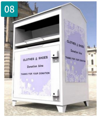 Reinforced Central Hole Recycling Storage Bin Donation Box For Clothes