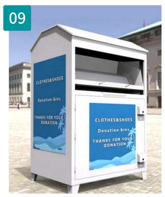 Anti Theft Drop Off Donation Bins Reinforced Locking System