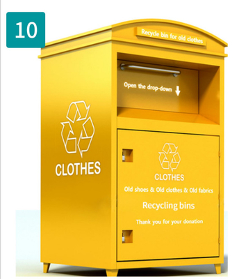 Yellow Donation Padlock Recycling Storage Bin 2mm Thickness